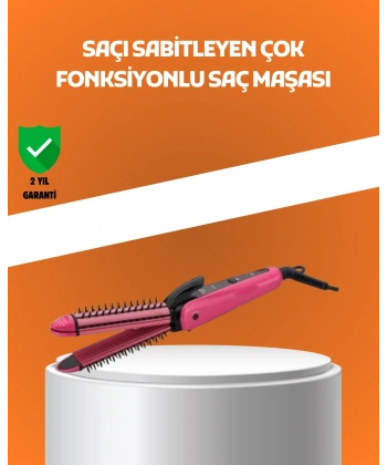Hızlı Isınan Saç Maşası ve Düzleştirici | Çift Fonksiyonlu