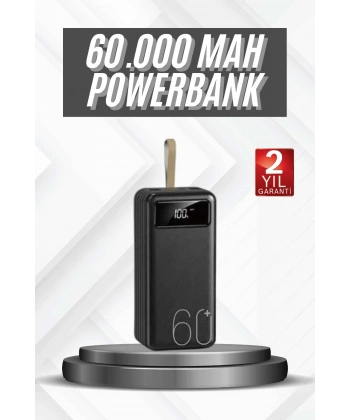 Hızlı Şarj 4 Çıkışlı Powerbank 60.000 Mah Taşınabilir Dijital Göstergeli