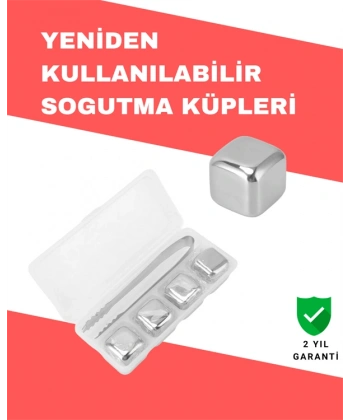 Hızlı Soğutma Özellikli Paslanmaz Metal Buz Küpü Takımı