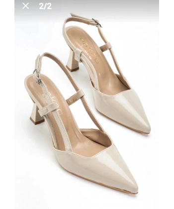 Hoost Bej Rugan Topuklu Ayakkabı