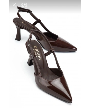 Hoost Kahverengi Rugan Topuklu Ayakkabı