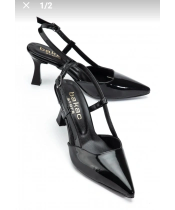 Hoost Siyah Rugan Topuklu Ayakkabı