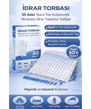 İdrar Torbası Steril Medikal İdrar Toplama Torbası 50 ADET