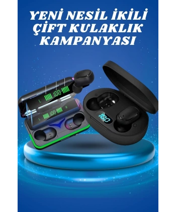 İkili Bluetooth Kulaklık Dijital Göstergeli Uzun Pil Ömrü Yüksek Ses Kaliteli