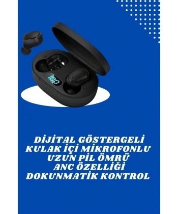 İkili Bluetooth Kulaklık Dijital Göstergeli Uzun Pil Ömrü Yüksek Ses Kaliteli