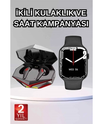 İkili Set Dev Kampanya Ucuz Kulaklık Ucuz Akıllı Saat Gürültü Önleyici Uzun Pil Ömrü