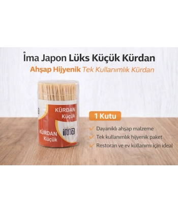 İma Japon Lüks Küçük Kürdan Ahşap Hijyenik Tek Kullanımlık Kürdan 1 Adet