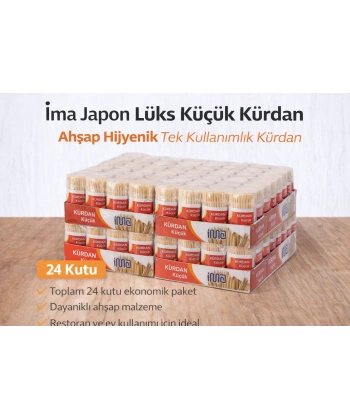 İma Japon Lüks Küçük Kürdan Ahşap Hijyenik Tek Kullanımlık Kürdan 24 Adet