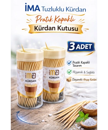 İMA Tuzluklu Kürdan 3 Adet | Pratik Kapaklı Kürdan Kutusu