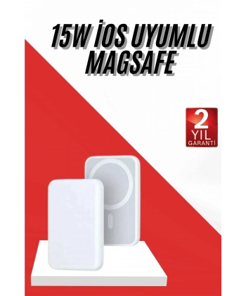 İOS Uyumlu Magsafe Kablosuz 15w Şarj Powerbank Magesafe