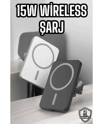 İOS Uyumlu Manyetik Tasarım Magsafe İphone 12/13/14/15 araç şarjı