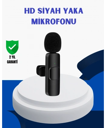 iPhone İçin Çift Mikrofonlu Telsiz Yaka Mikrofonu 360 Derece HD Ses