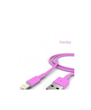 iPhone Şarj Data Kablosu - Pembe