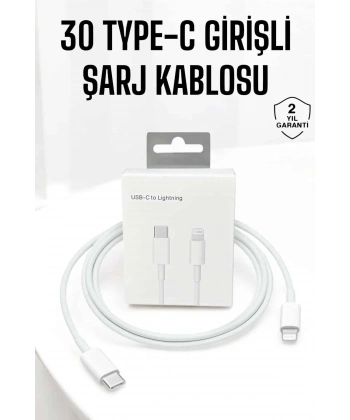 Iphone Uyumlu İOS Uyumlu Lightning Hızlı Şarj Tye C Lightning Şarj Kablosu