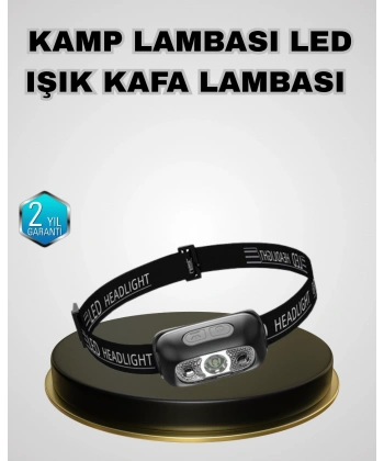 IPX5 Su Geçirmez Şarjlı LED Kafa Feneri | Hareket Sensörlü, Ayarlanabilir 60° Far