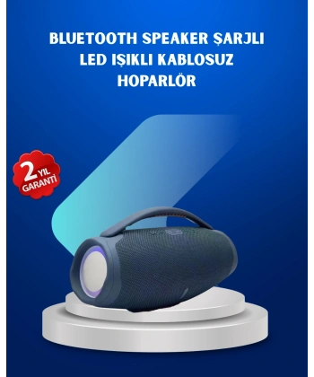 IPX5 Su Geçirmez Taşınabilir Bluetooth Hoparlör Renkli Işıklı