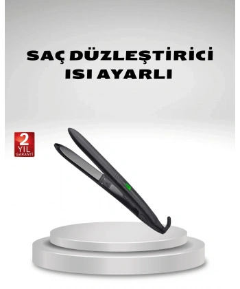 Isı Ayarlı Saç Düzleştirici Titanyum Seramik Plaka, Dijital Ekran