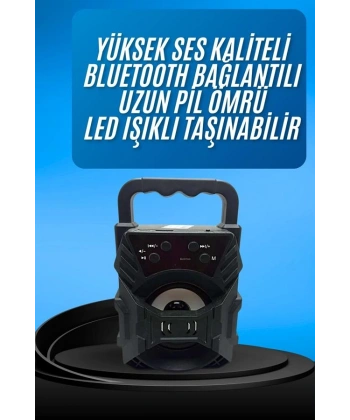 Işıklı Bluetooth Hoparlör Ses Bombası Taşınabilir Yüksek Ses Kaliteli Radyo Özelliği