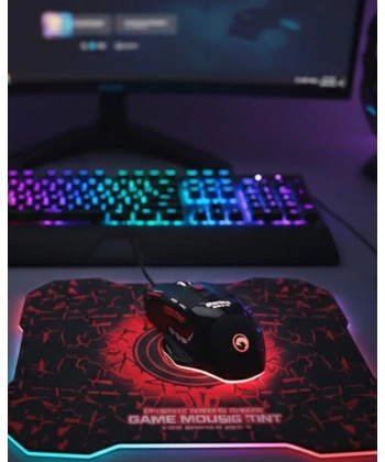 Işıklı  Mouse ve Mousepad Seti Ergonomik Tasarım ve RGB Aydınlatma