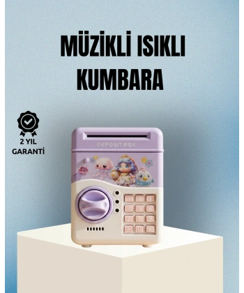 Işıklı Sesli Şifreli Otomatik Para Çeken Kumbara Mor