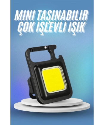 Işıldak USB Şarjlı Cep El Feneri Taşınabilir Mini Led Işık Çok Fonksiyonlu