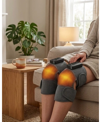 Isıtmalı Titreşimli Dizlik Masaj Cihazı Diz Omuz Dirsek Uyumlu 2 Adet Set