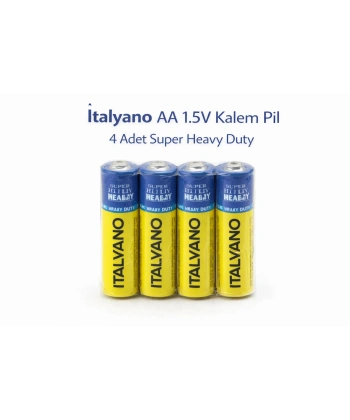 İtalyano AA 1.5V Kalem Pil 4 Adet Super Heavy Duty 1 Paket