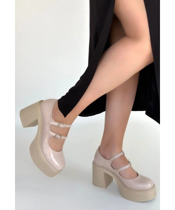 Jarlo Bej Rugan Dolgu Topuk Ayakkabı