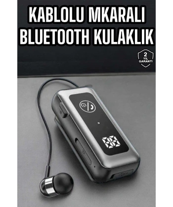 Kablolu Bluetooth Kulaklık Kulak İçi Stereo Mikrofonlu Dijital Göstergeli