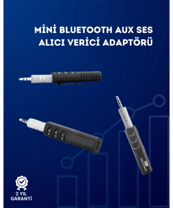 Kablolu Hoparlör ve Kulaklıklar İçin Bluetooth Adaptör | Mini Boy, Klipsli, Taşınabilir