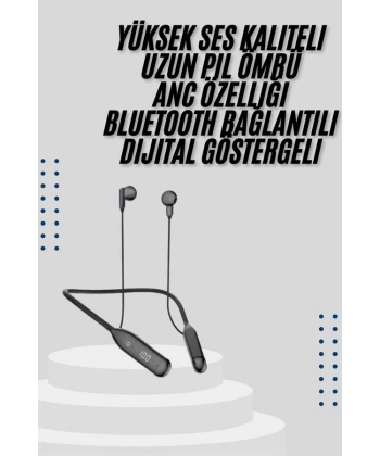 Kablolu Kulak İçi Bluetooth Kulaklık 60 Saat ANC Özellikli Boyun Bantlı
