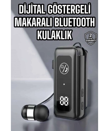 Kablolu Makaralı Bluetooth Kulaklık Uzun Pil Ömrü Dijital Göstergeli
