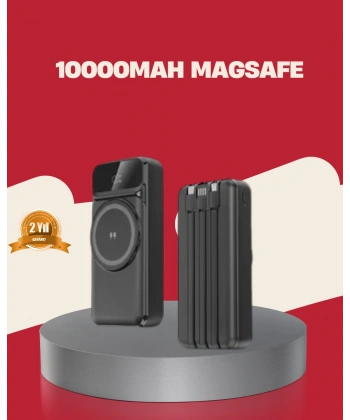 Kablosuz 15W Şarj Destekli 10000 mAh Taşınabilir Powerbank – Hızlı Şarj Özellikli