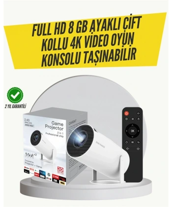 Kablosuz 4K Projeksiyon – Wi‑Fi 6 & Bluetooth 5.0 ile Oyun ve Uygulama Merkezli