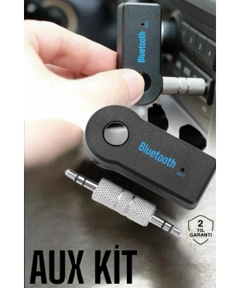 Kablosuz Bluetooth Aux Araç Kiti Siyah Hafıza Kartlı