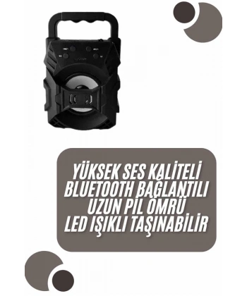 Kablosuz Bluetooth Hoparlör Ses Bombası RGB Işıklı Taşınabilir Yüksek Ses Kaliteli