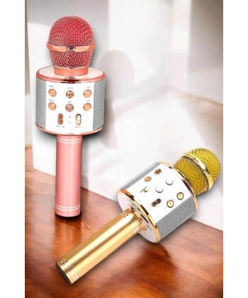 Kablosuz Bluetooth Karaoke Mikrofon USB ve AUX Girişli, Yüksek Ses Kalitesi