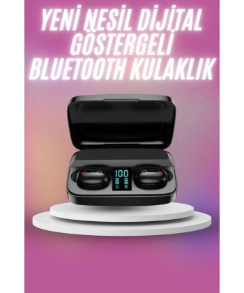 Kablosuz Bluetooth Kulaklık Android ve İOS Uyumlu Led Göstergeli Powerbankli