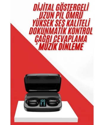 Kablosuz Bluetooth Kulaklık Android ve İOS Uyumlu Led Göstergeli Powerbankli