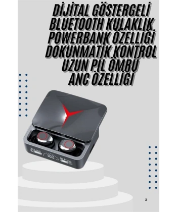 Kablosuz Bluetooth Kulaklık Powerbank Özellikli Göstergeli Hd Mikrofon
