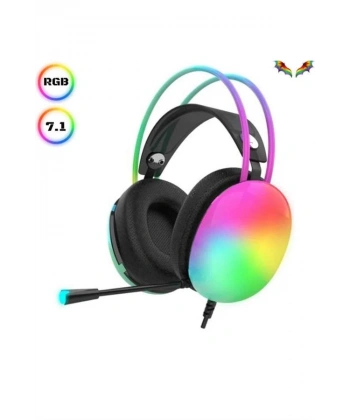 Kablosuz Bluetooth Kulaklık RGB Işıklı Kulak Üstü 5.3 Bluetooth Bağlantılı