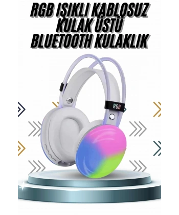 Kablosuz Bluetooth Kulaklık RGB Işıklı Kulak Üstü 5.3 Bluetooth Bağlantılı