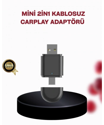 Kablosuz CarPlay Adaptörü – Bluetooth 5.4 ve Wi-Fi 6 Teknolojili Tak & Çalıştır Dönüştürücü