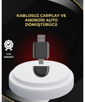Kablosuz CarPlay ve Android Auto Dönüştürücü – USB-A & Type-C Girişli Akıllı Adaptör