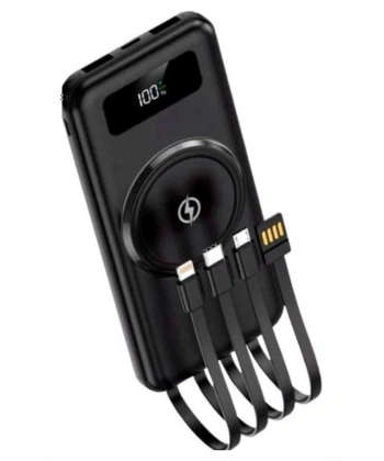 Kablosuz Çoklu Şarj Girişli 10.000 Mah Kablolu Powerbank Taşınabilir