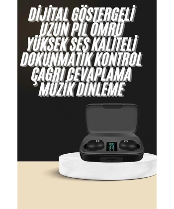 Kablosuz Dijital Göstergeli Çağrı Cevaplayabilen TWS 5.0 Bluetooth Kulaklık