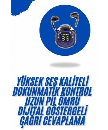Kablosuz Dijital Göstergeli Powerbanklı IOS ve  Android Uyumlu  Kulaklık