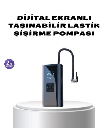 Kablosuz Dijital Lastik Şişirme Pompası LED Işıklı 80W