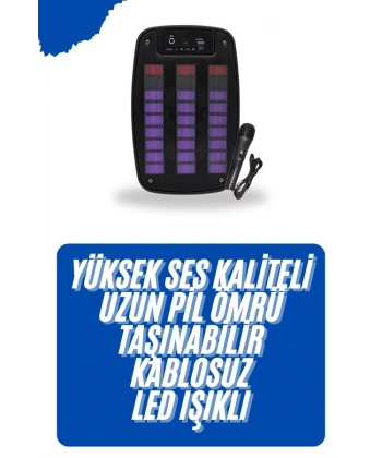 Kablosuz Hoparlör İOS ve Android Uyumlu Şarjlı SD Kart Girişli Bluetooth Hoparlör