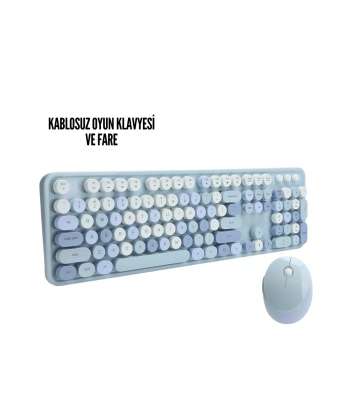 Kablosuz Klavye Mouse Seti mavi